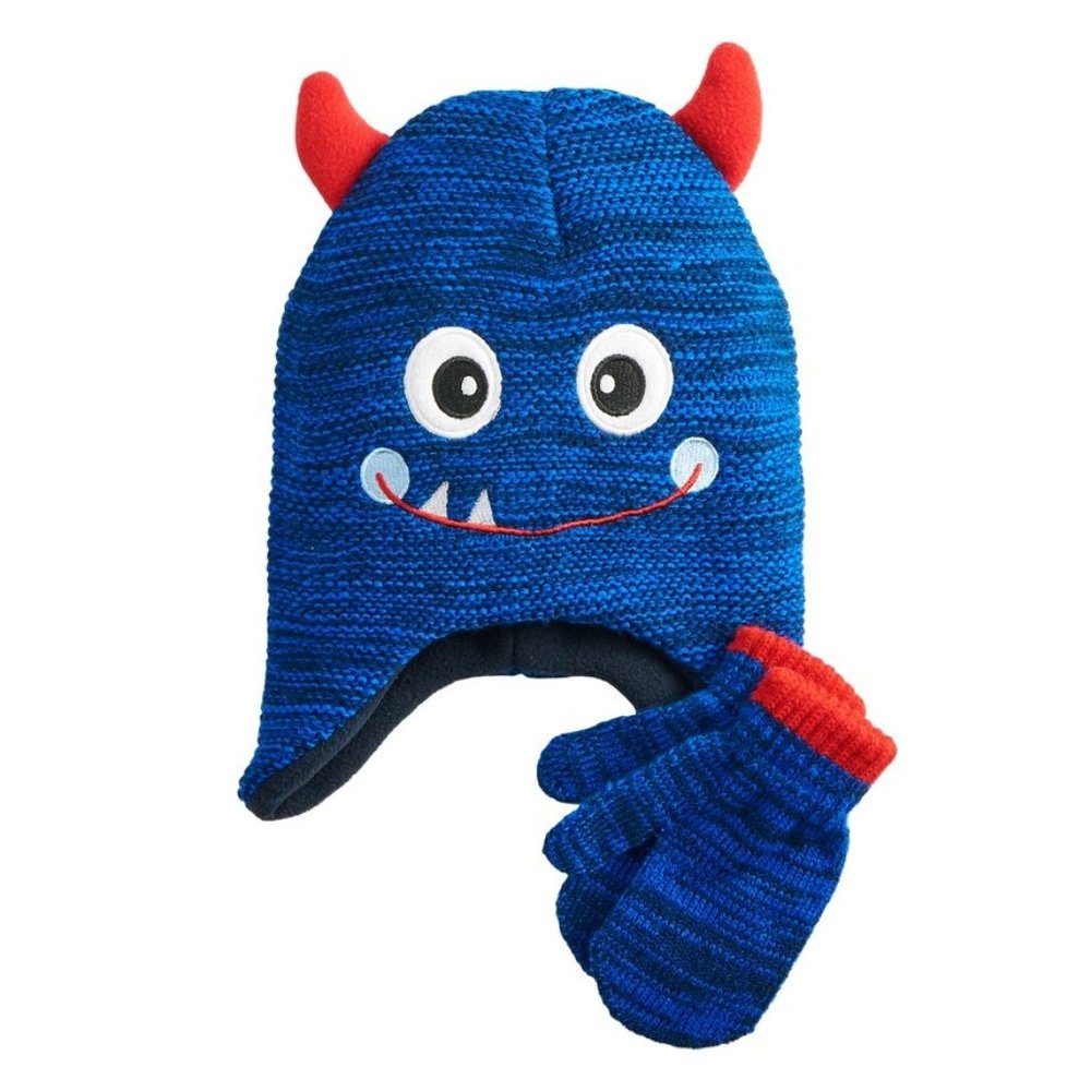 Monster Beanie & Mittens Set